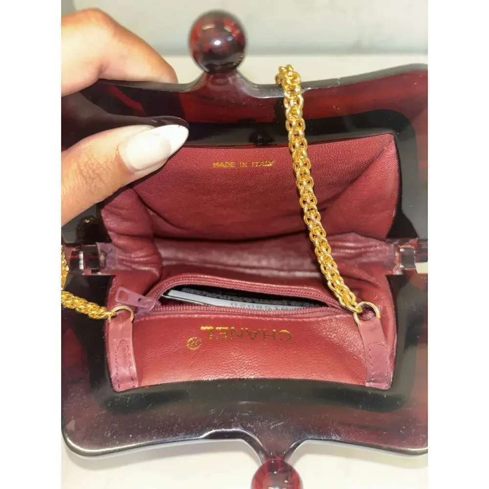 Chanel Suede Kiss-Lock Clutch - Good Condition